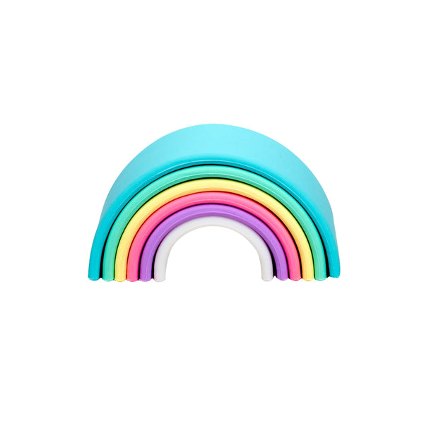 Dena Small Pastel Rainbow Silicone Stacking Toy