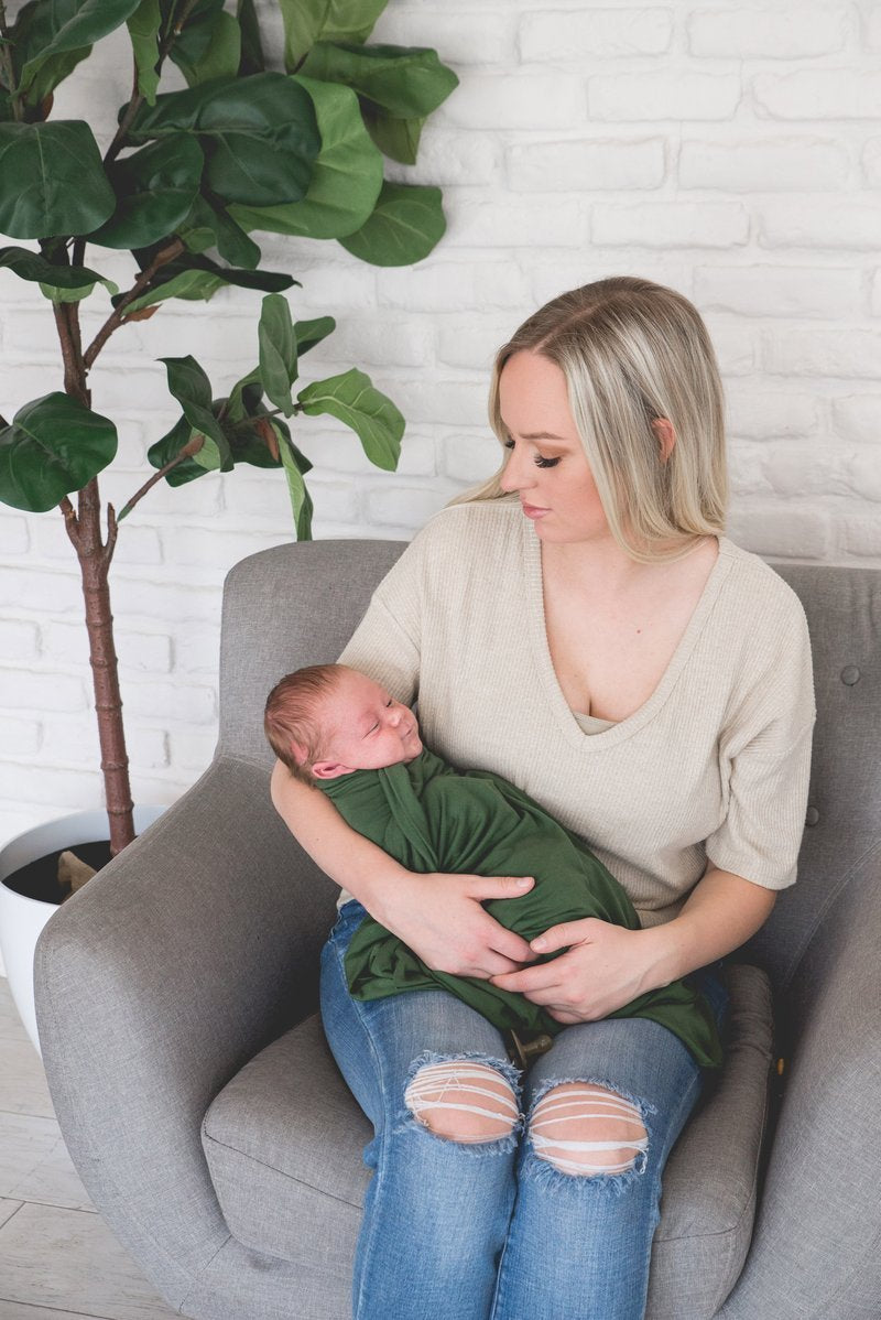 Copper Pearl Knit Swaddle Blanket - Alder