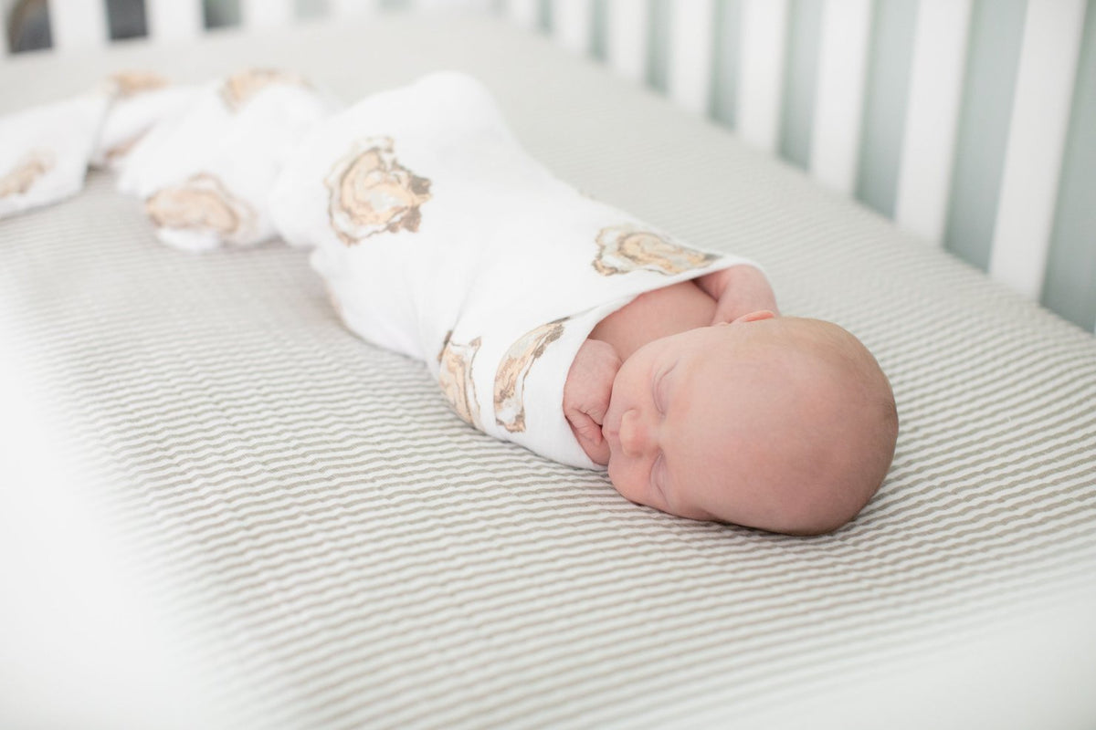 Little Hometown Aw, Shucks! Oyster Baby Muslin Swaddle Receiving Blanket