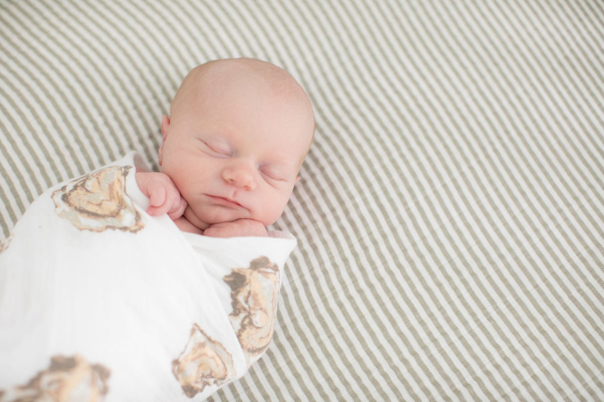 Little Hometown Aw, Shucks! Oyster Baby Muslin Swaddle Receiving Blanket