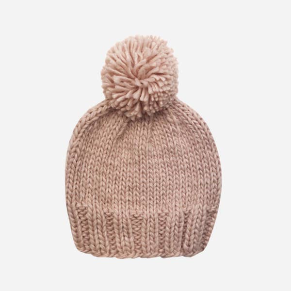 The Blueberry Hill Single Pom Beanie - Blush