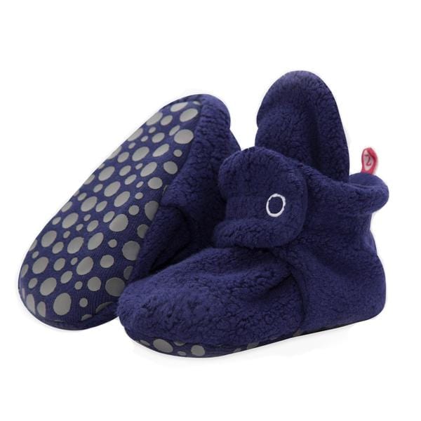 Zutano Cozie Fleece Gripper Booties - True Navy