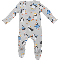 Angel Dear Bamboo Zipper Footie | Puffins