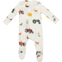 Angel Dear Bamboo Zipper Footie | Tractors