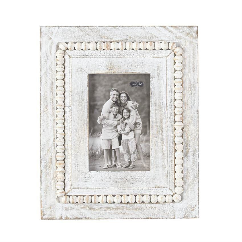 Mud Pie White Washed Large Rectangle Frame