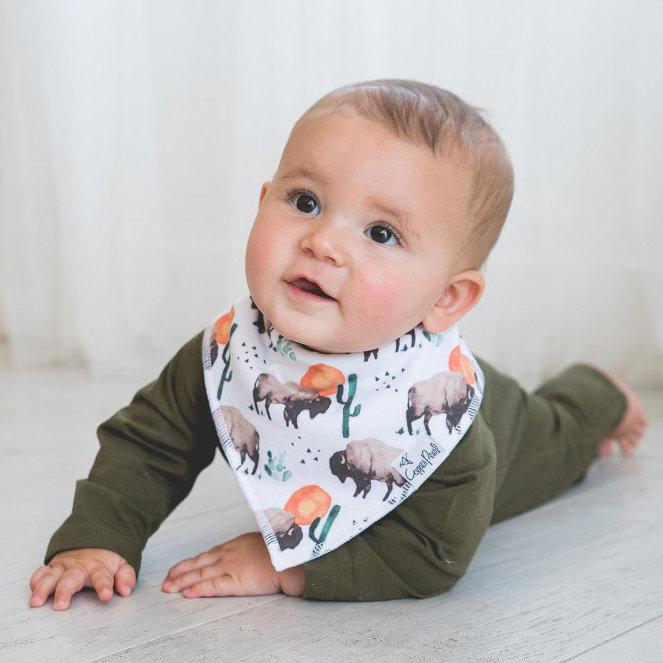 Copper Pearl Baby Bandana Bibs - Bison