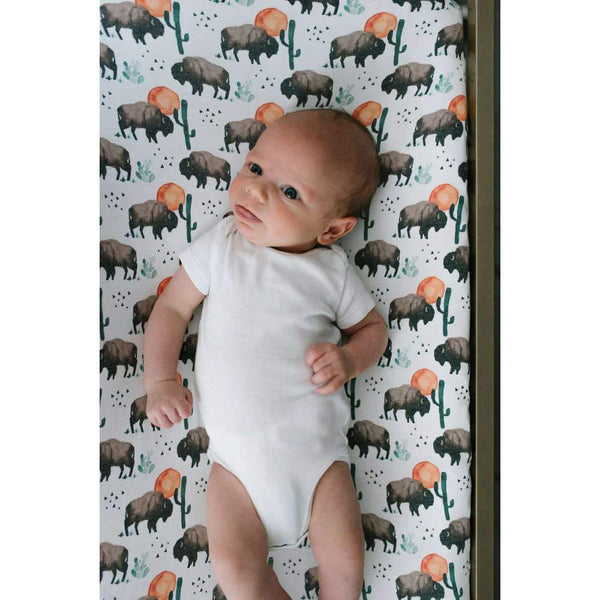 Copper Pearl Diaper Changing Pad Cover - Bison