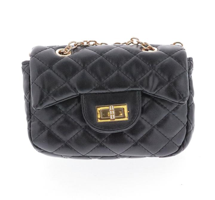 Doe a Dear Black Diamond Quilted Cross Body Bag