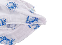 Little Hometown Muslin Swaddle - Blue Crab