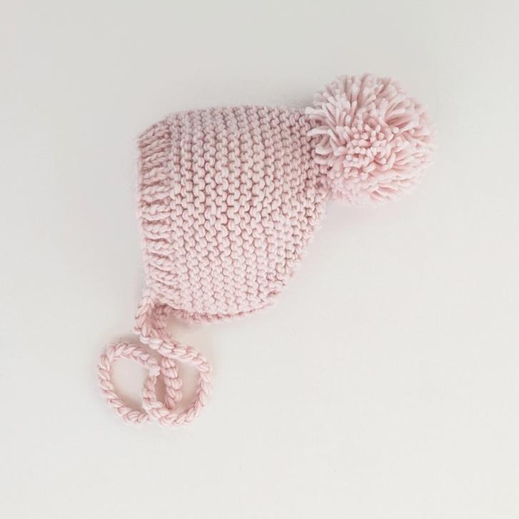 Huggalugs Garter Stich Bonnet Blush