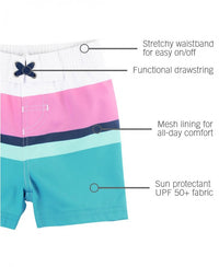 Rugged Butts Aqua Color Block Swim Trunks