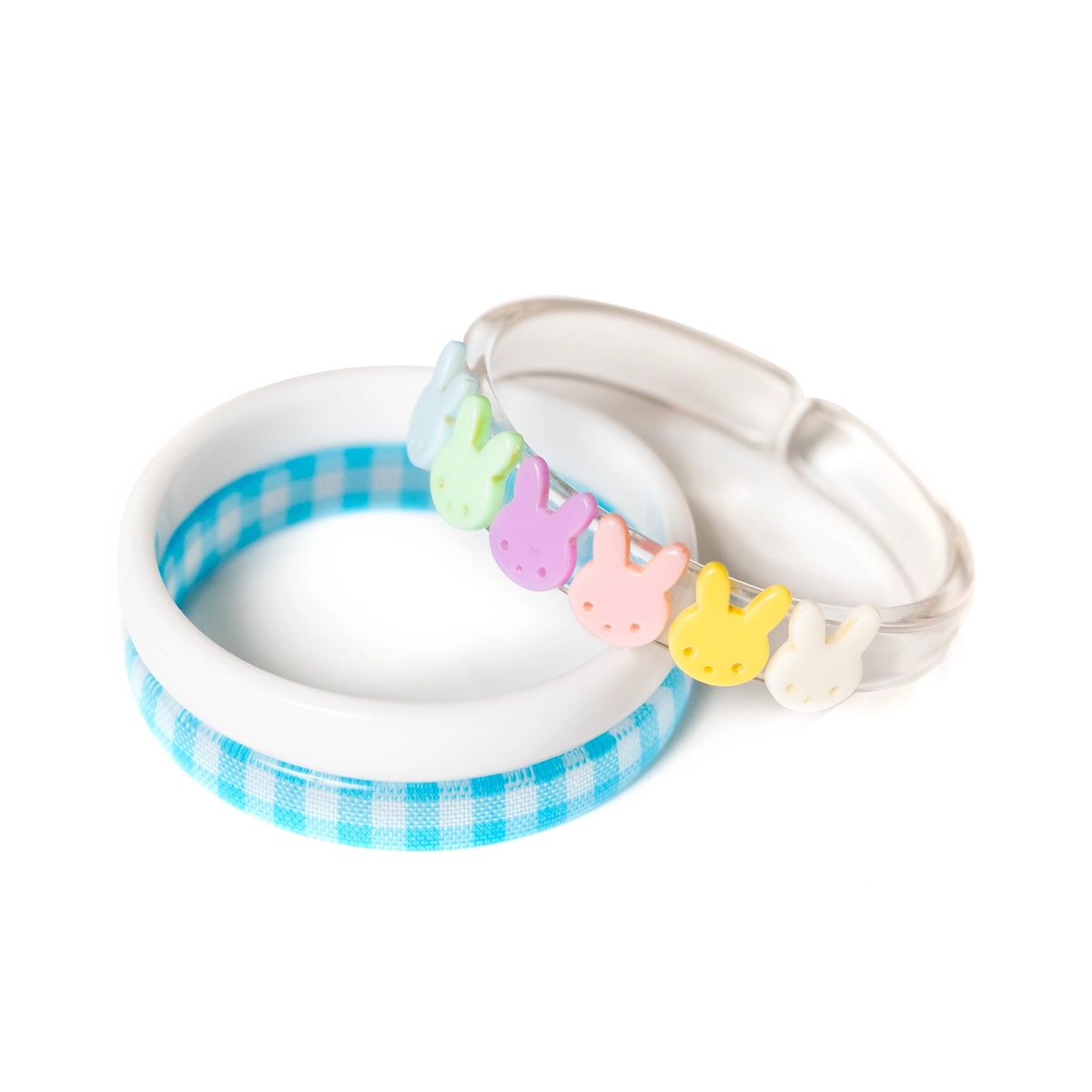 Lillies & Roses NY Bunny pastel + light gingham bangles (set of 3)