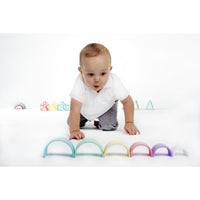 Dena Small Pastel Rainbow Silicone Stacking Toy