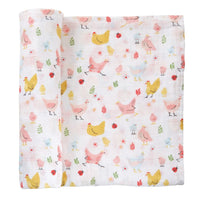 Mud Pie Muslin Swaddle - Spring Chicken