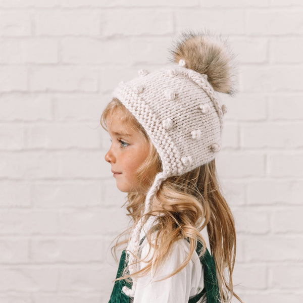 The Blueberry Hill Coco Bonnet with Pom | Cream