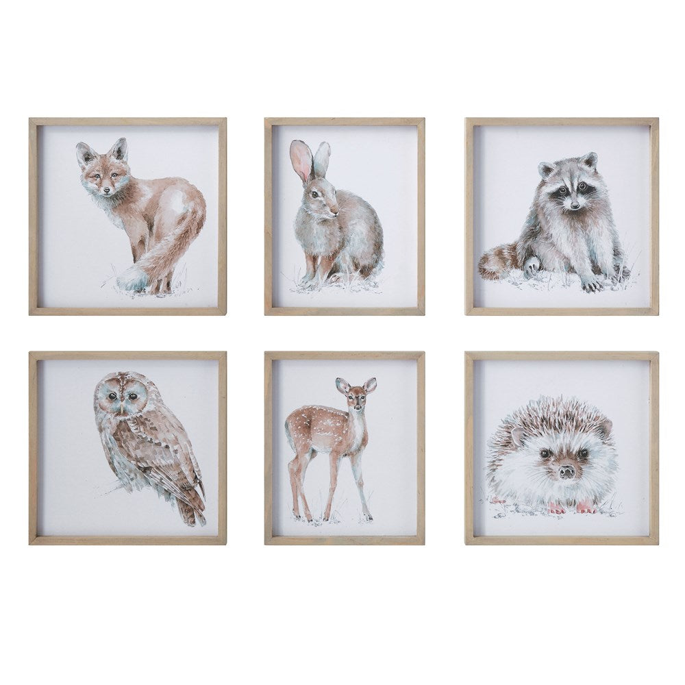 Wood Framed Wall Decor w/ woodland Animals