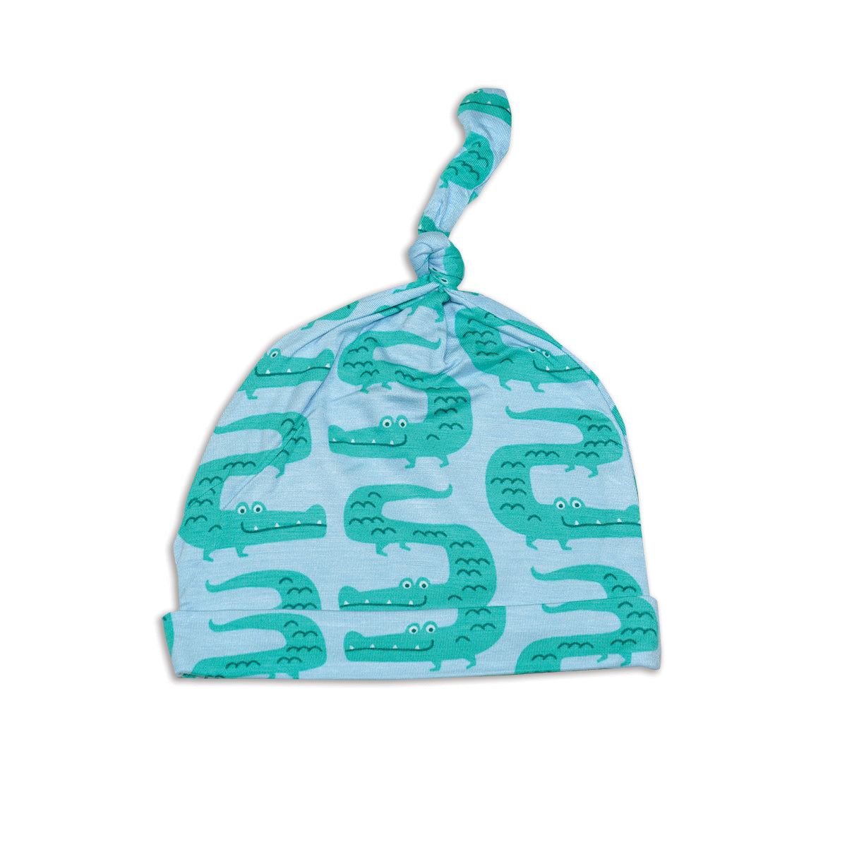 Silkberry Baby Knot Hat - Zigzag Croc Print