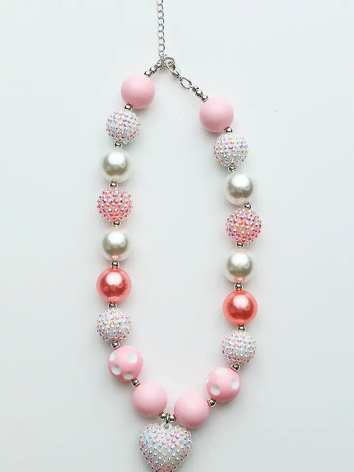 Sparkle Sisters Pearl Heart Necklace