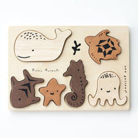 Wee Gallery Wooden Tray Puzzle - Ocean Animals - 2nd Edition