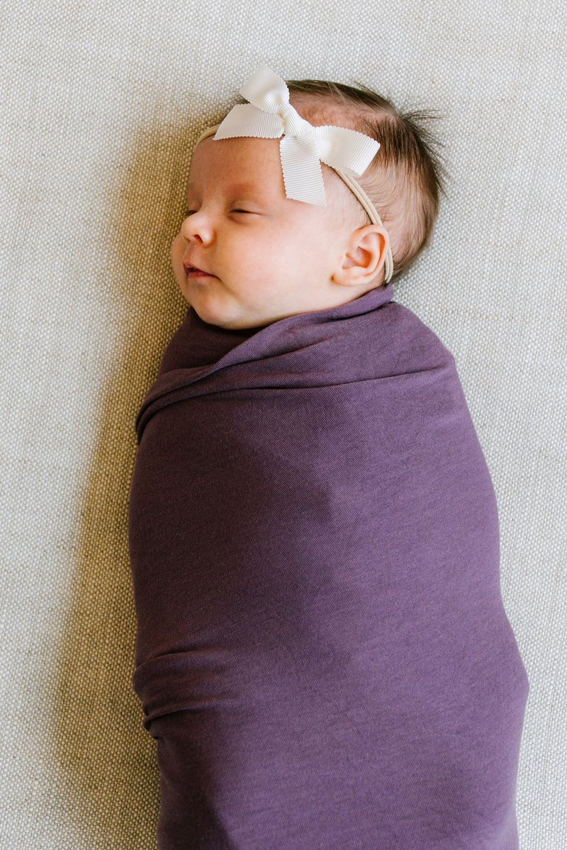 Copper Pearl Knit Swaddle Blanket - Plum