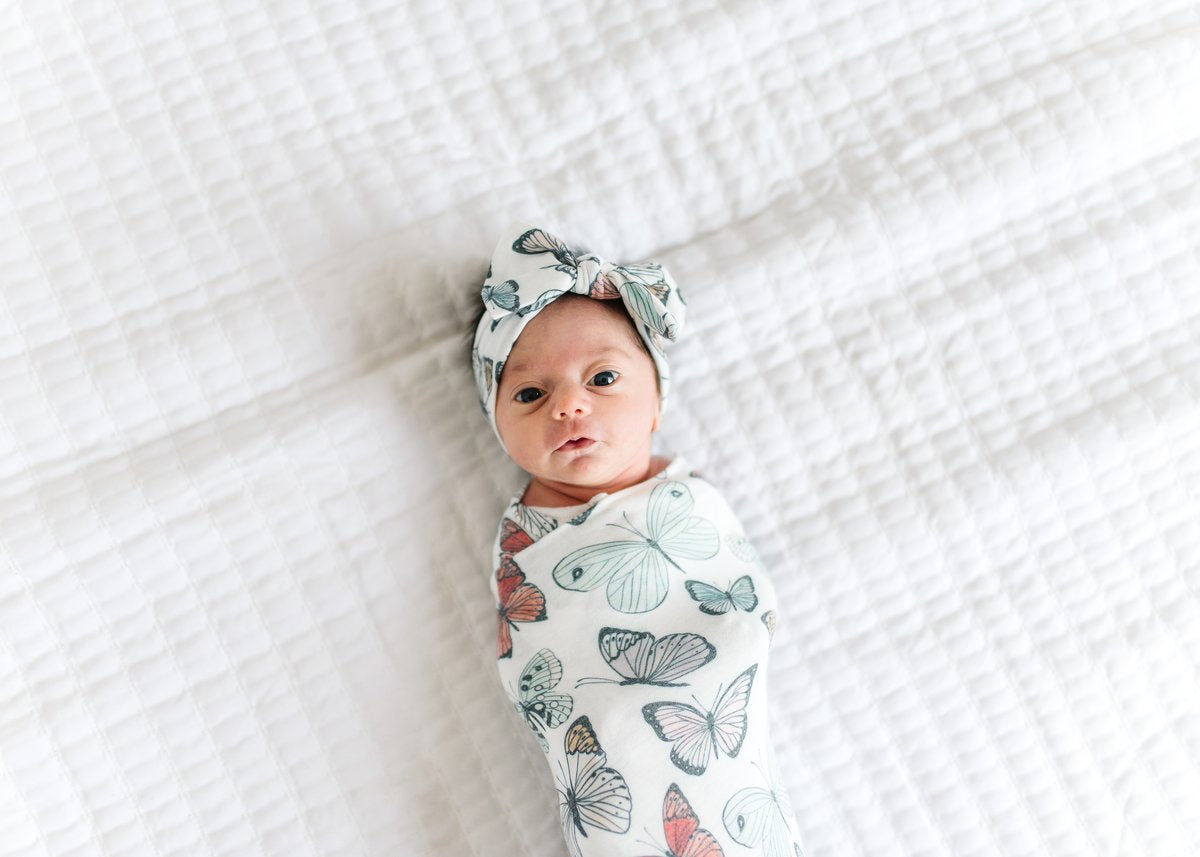 Copper Pearl Knit Swaddle Blanket - Dot