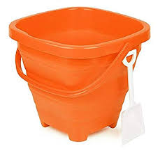 Packable Pails - Starfish Orange Pail with White Shovel