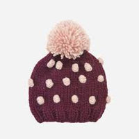 The Blueberry Hill Popcorn Dot Hat - Mauve/Blush