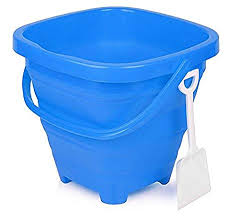 Packable Pails - Aquatic Aqua Blue Pail with White Shovel