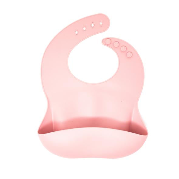 Three Hearts Silicone Bib - Dusty Rose