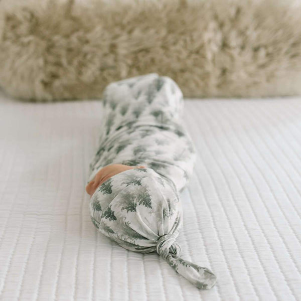 Copper Pearl Knit Swaddle Blanket - Evergreen