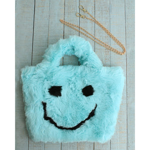 Sparkle Sisters Faux Fur Happy Bag | Blue| Pink