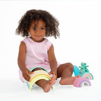 Dena Large Pastel Rainbow Silicone Stacker Toy