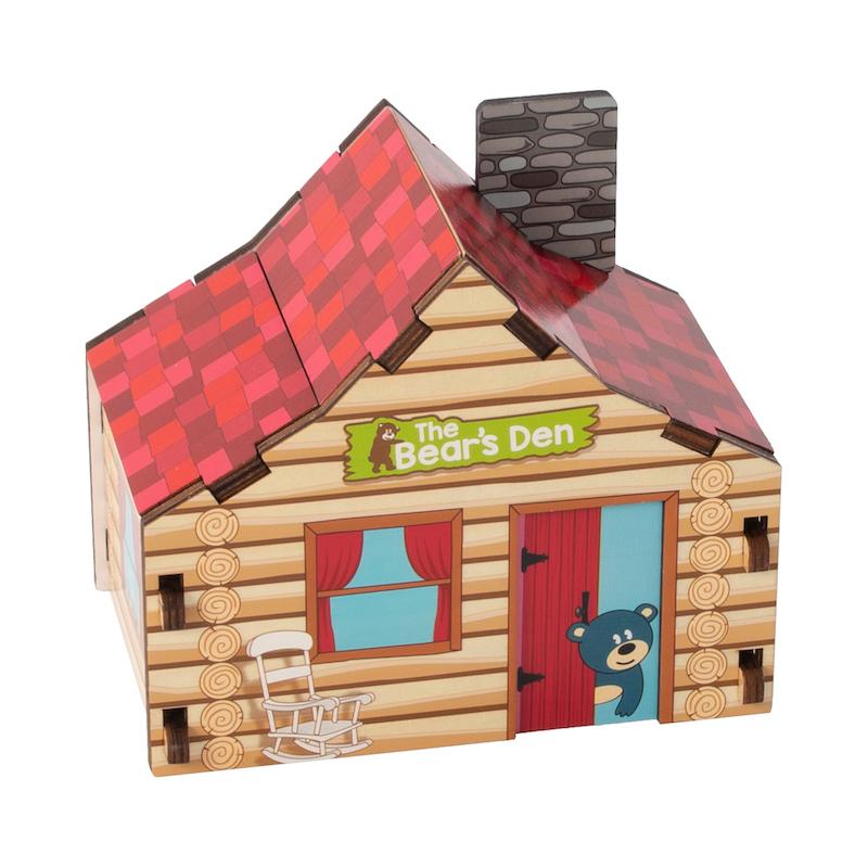 Fat Brain Toys Build It Blueprint Puzzles - Cabin