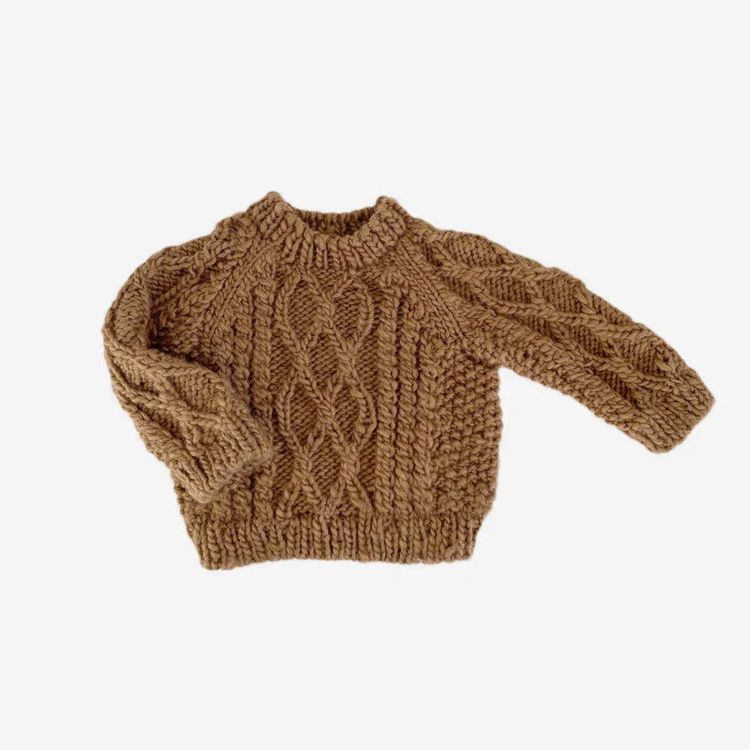 Blueberry Hill Fisherman Sweater  - Walnut