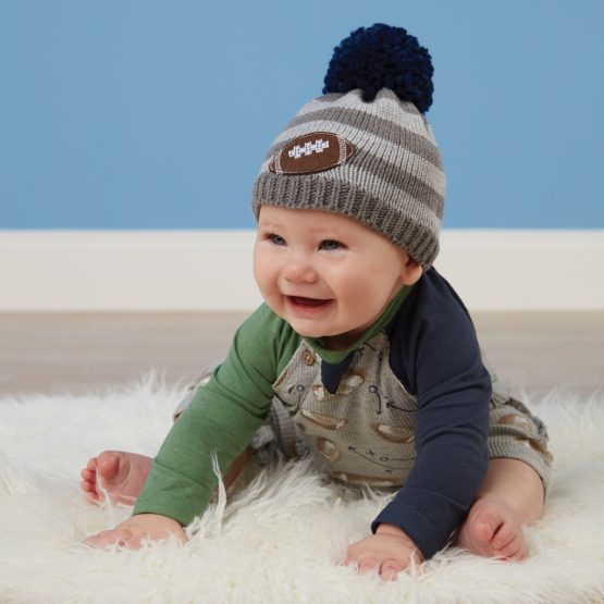 Mud Pie Grey Football Knit Hat