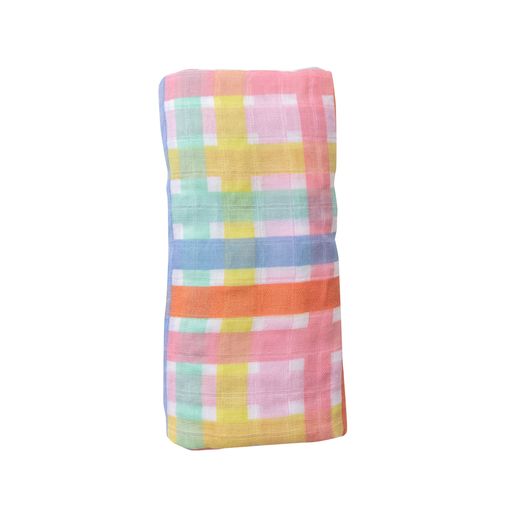 Angel Dear Swaddle Blanket- Multi Colored Plaid