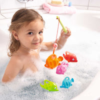 HABA Ocean Fishing Fun Bath Toy with 5 Squirting Fish