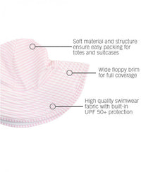 Ruffle Butts Pink Seersucker Swim Hat