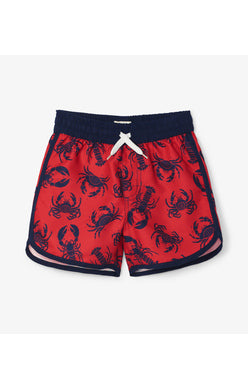 Hatley Ocean Crustaceans Swim Shorts & Nautical Stripe Short Sleeve Rashguard