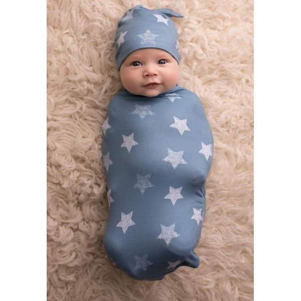 Itzy Ritzy Cutie Cocoon & Hat Set Blue Stars