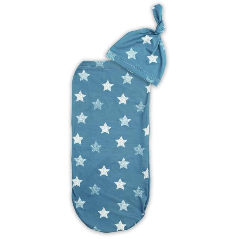 Itzy Ritzy Cutie Cocoon & Hat Set Blue Stars