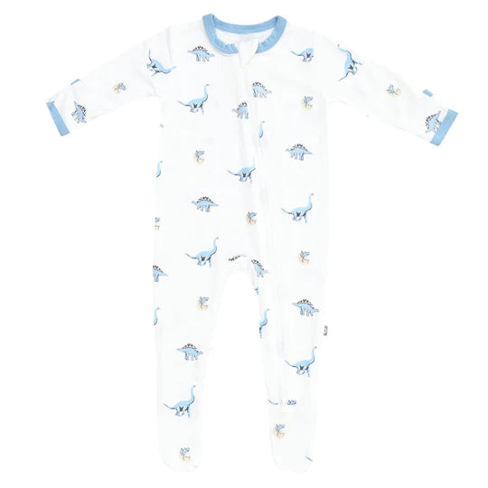 Kyte Baby PRINTED ZIPPERED FOOTIE IN JURASSIC