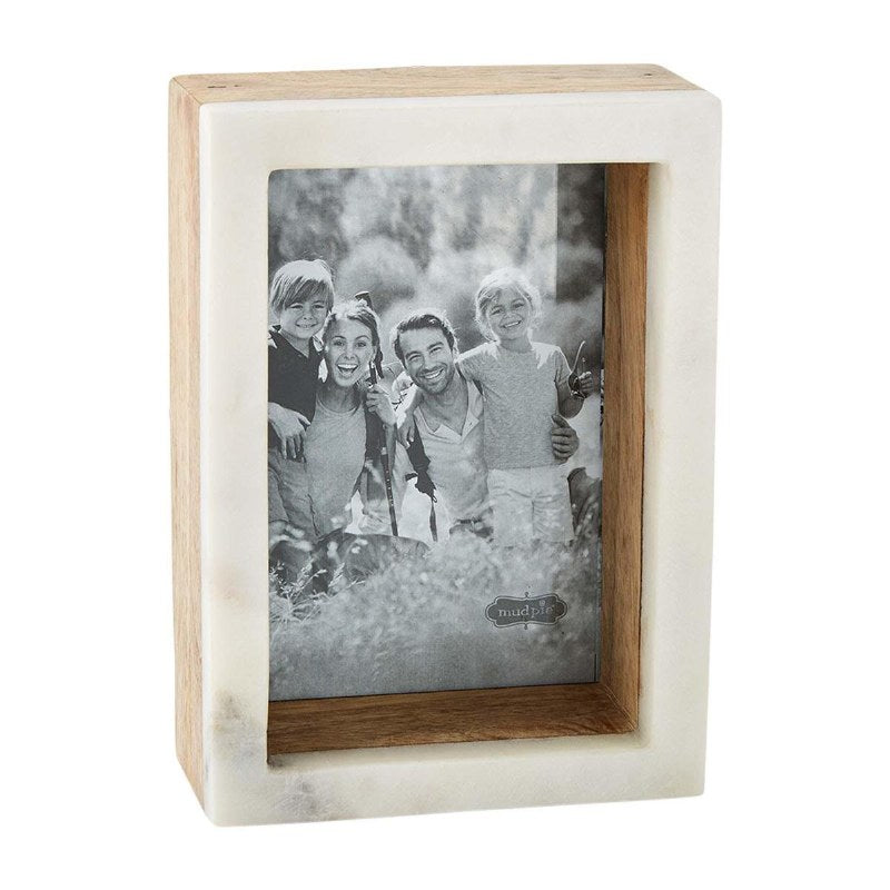 Mud Pie - 4 X 6 Wood Marble Shadow Frame