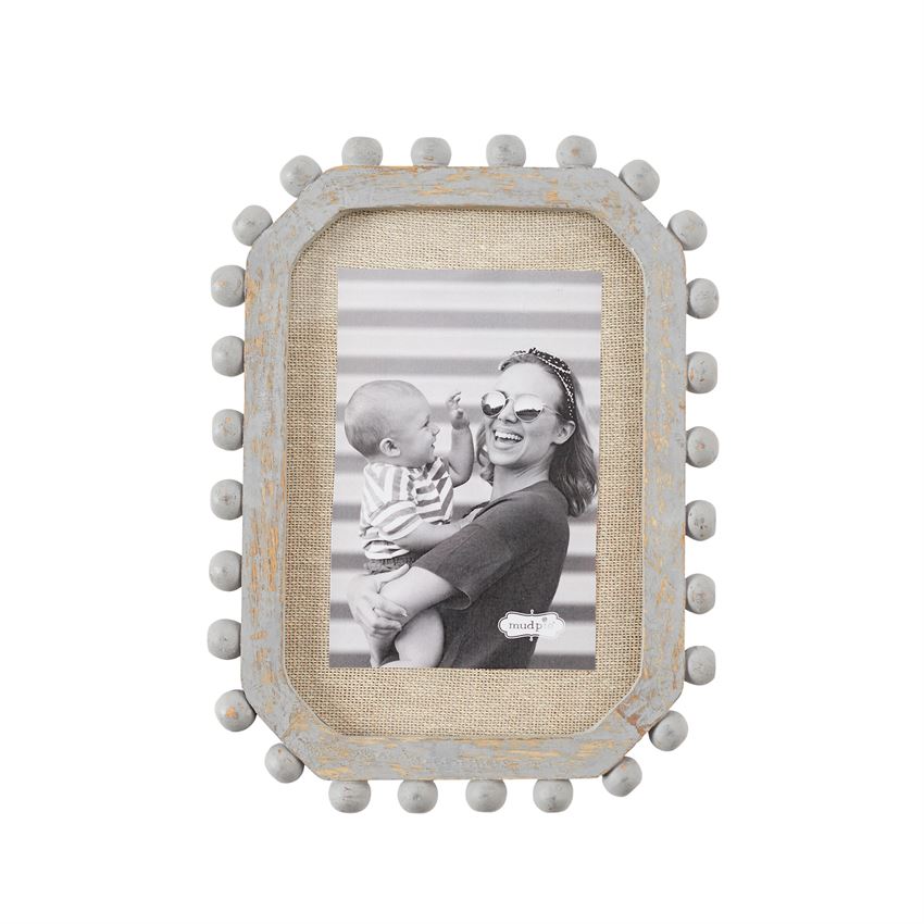 Mud Pie Large Grey Bead Frame