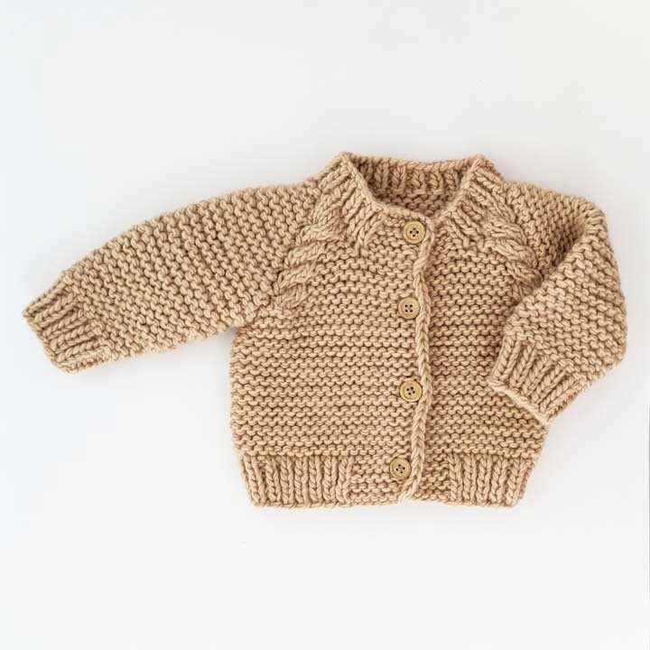 Huggalugs Cardigan Sweater- Latte