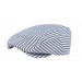 London Bridge - Blue & White Striped Seersucker Newsboy Cap 0-12M