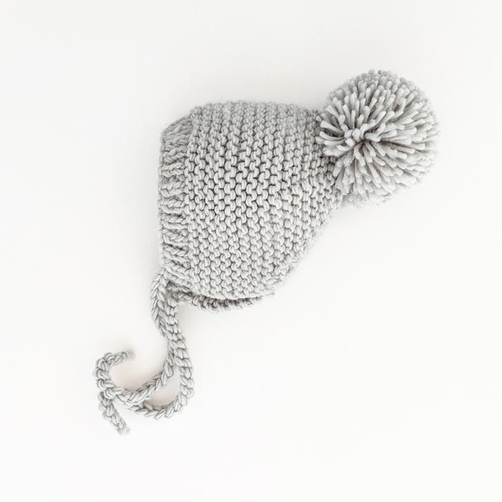 Huggalugs Garter Stich Bonnet Grey