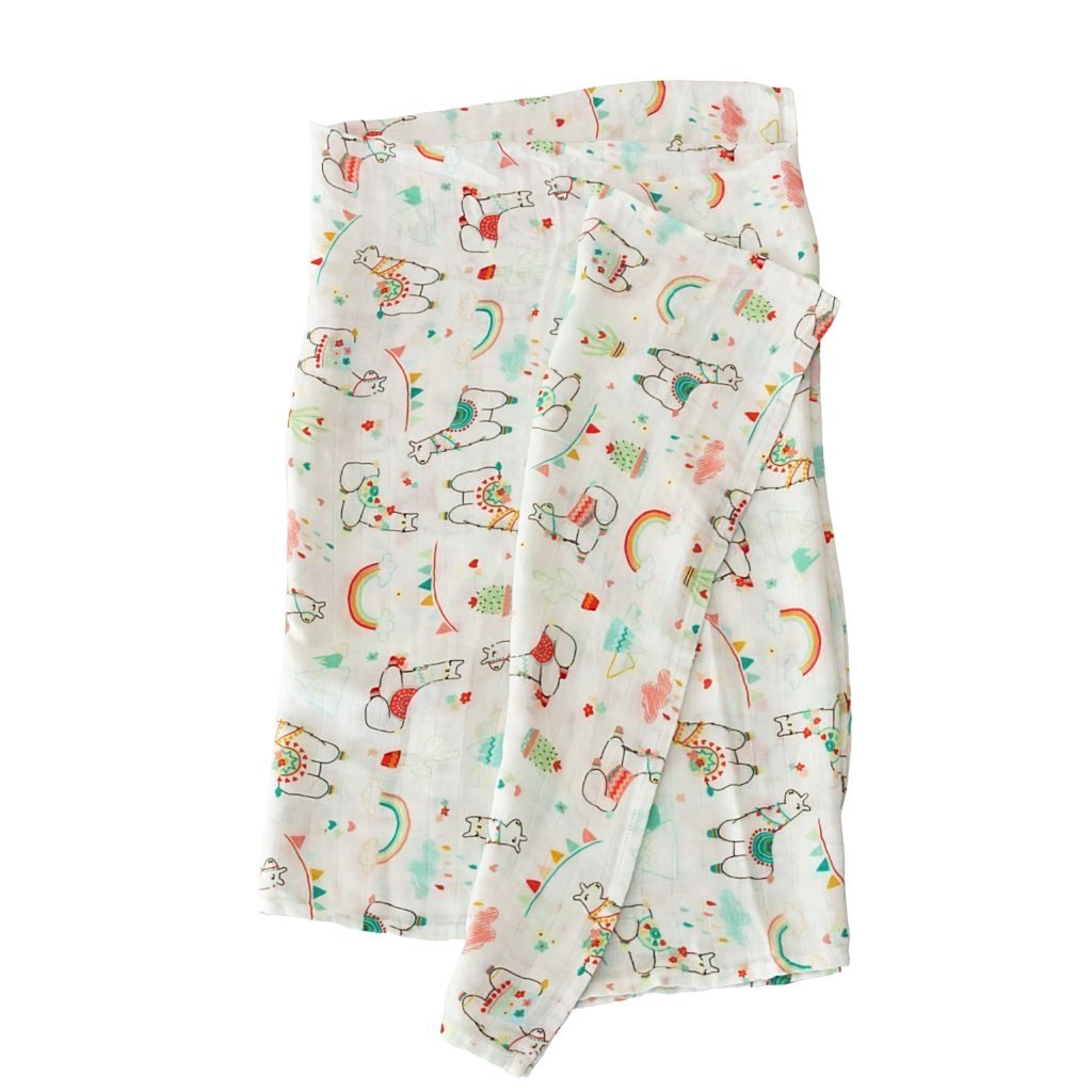 Lou Lou Lollipop Muslin Swaddle- Llama