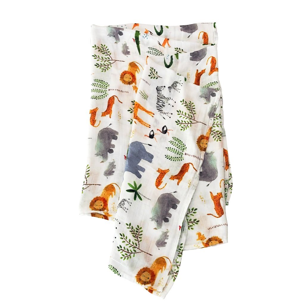 Loulou Lollipop Muslin Swaddle - Safari Jungle