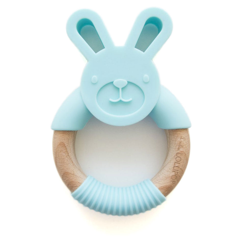 Loulou Lollipop Bunny Silicone + Wood Teething Ring